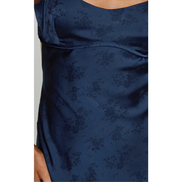 Princess Polly Clemence Navy Satin Open Back Womens Slipdress Mini Dress Size 0 - Picture 5 of 13